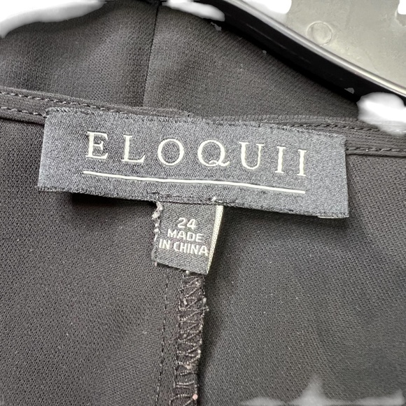 Eloquii Black Sheer Top Pull Up Snap Button Sleeves - Picture 11 of 13